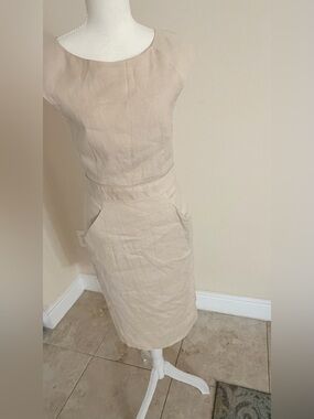 Theory NWT Beige Cap Sleeve Dress – Size 4